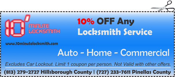 10% OFF any locksmith service